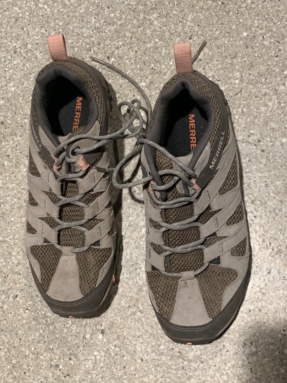 #691 "Merrell" Gray Brown Trail Hiking Shoes